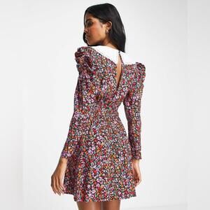 NWT Miss Selfridge Collared Floral Mini Tea Dress Small